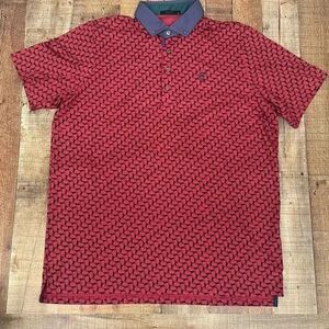 Greyson Wolf Pattern Polo Men’s Sz XL